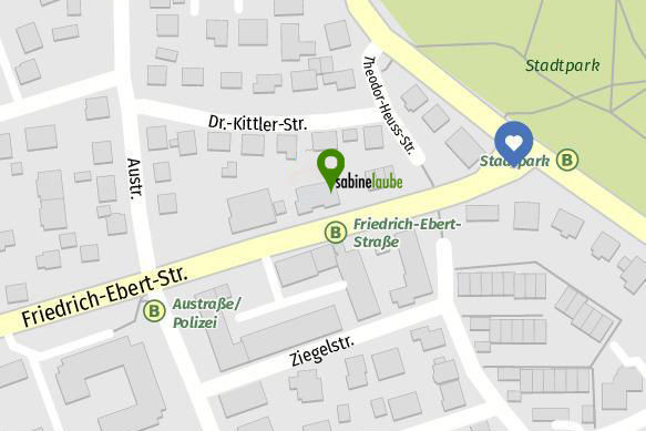 Lageplan der Praxis Sabine Laube in der Friedrich-Ebert-Straße 25, 91126 Schwabach